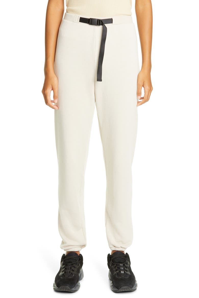 Belted Fleece Sweatpants, Main, color, PUMICE