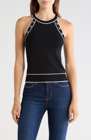 L'AGENCE Rosemary High Neck Button Tank