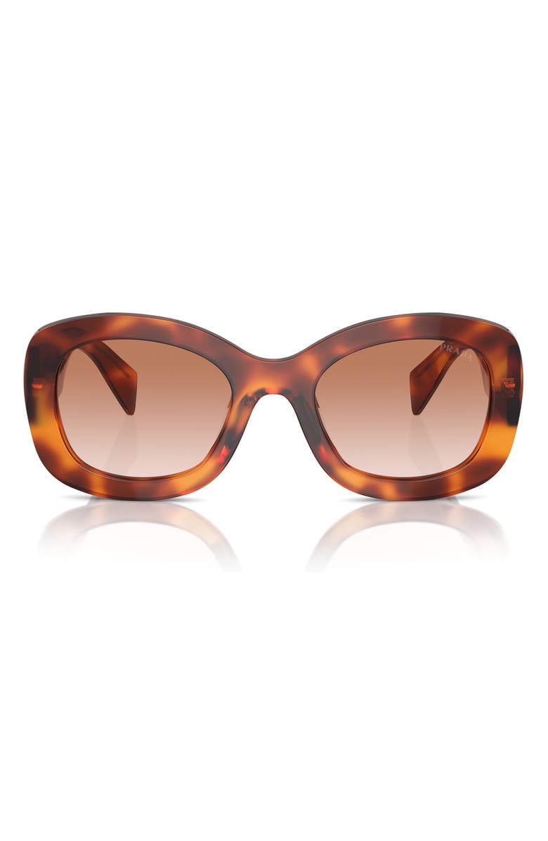 Prada 54mm Oval Gradient Sunglasses, Main, color, Brown Grad