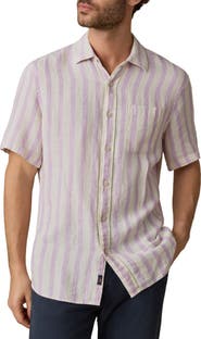 Faherty Palma Linen Short Sleeve Button-Up Shirt