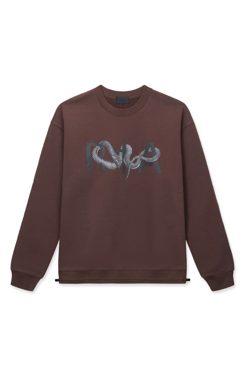RtA Jaylen Cotton Graphic Sweatshirt, Main, color, Brown Snake Bite