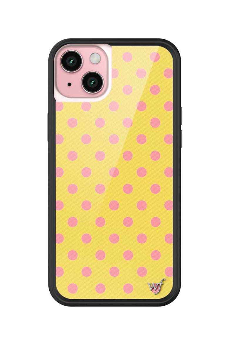 Polka Dot | Yellow and Pink iPhone Case, Alternate, color, Yellow