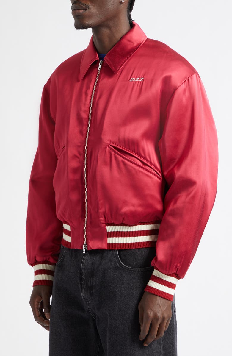 Second Layer Aces Satin Club Jacket, Alternate, color, Red