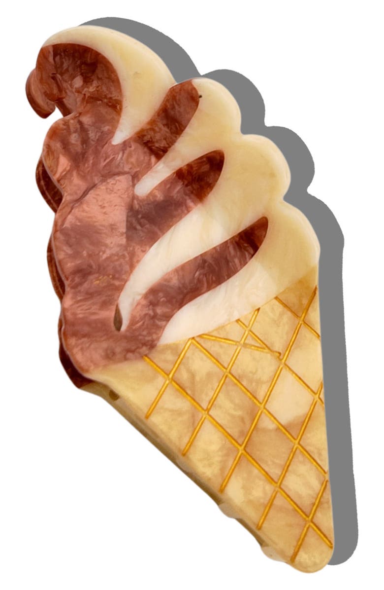 Solar Eclipse Soft Serve Ice Cream Hair Claw Clip, Main, color, Brown/ Cream