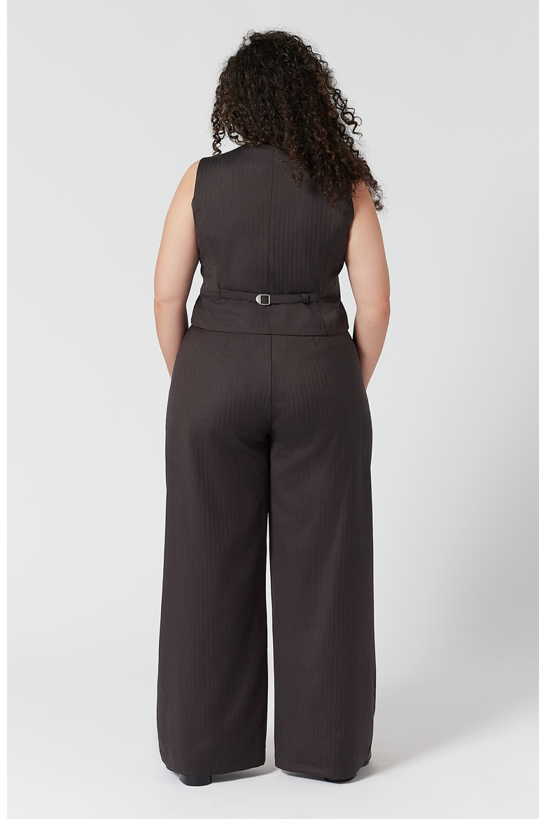 The Wool Wide Leg Pant For Full Hips And Thighs, Alternate, color, Deep Plum