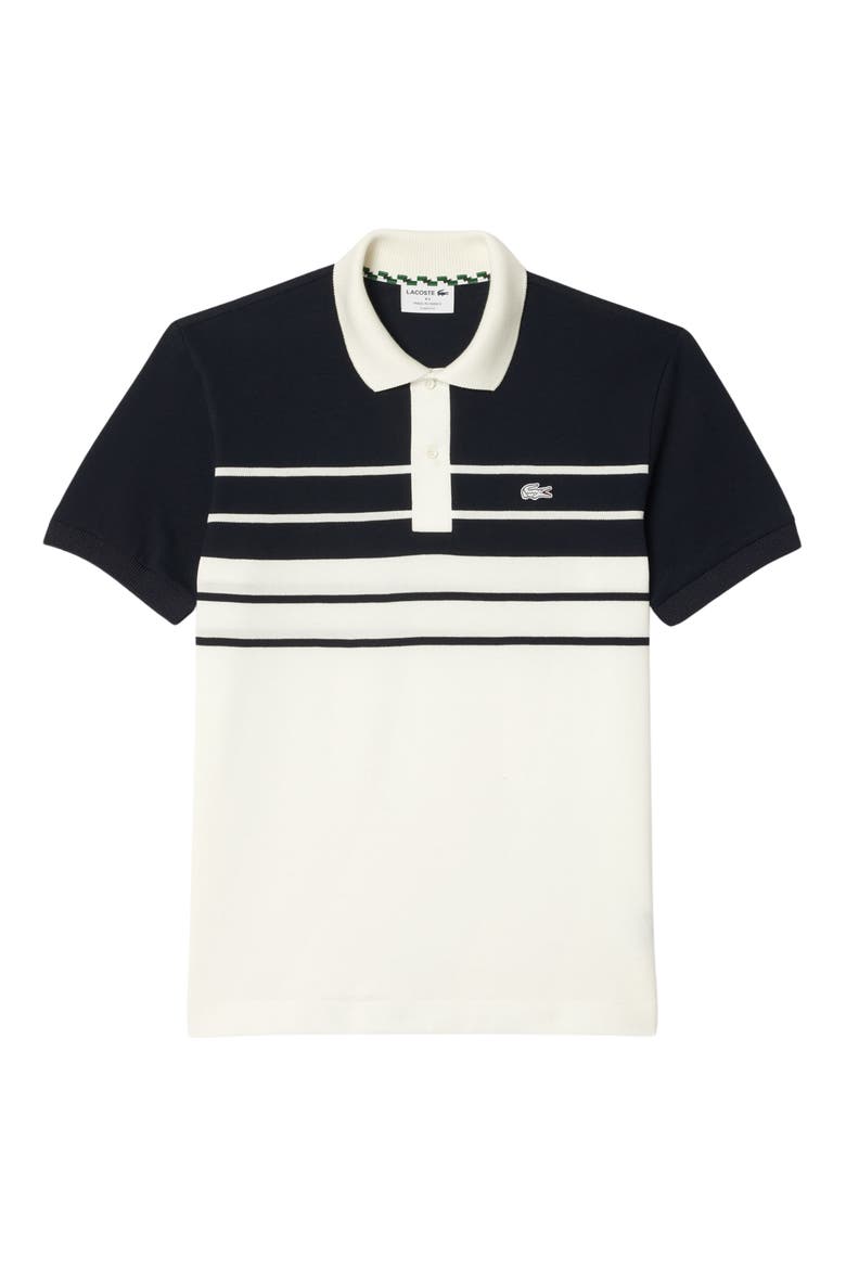 Stripe Original L.12.12 Petit Piqué Polo Sweater, Alternate, color, FARINE/ ABIMES