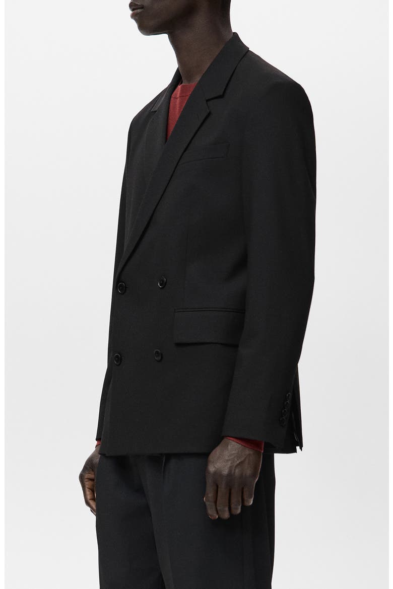 Boston Double Breasted Blazer, Alternate, color, BLACK