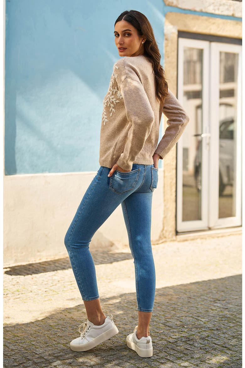 Floral Knitted Jumper, Alternate, color, Oatmeal