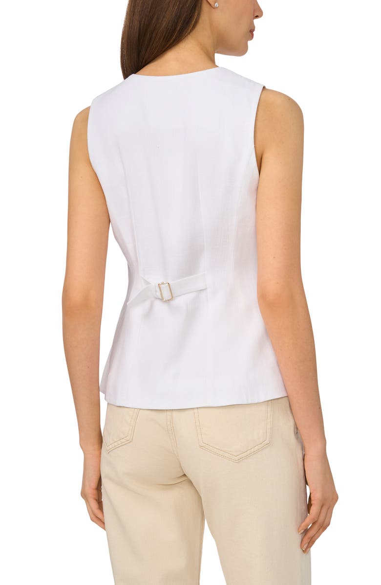 CeCe Front Button Fitted Vest, Alternate, color, Ultra White