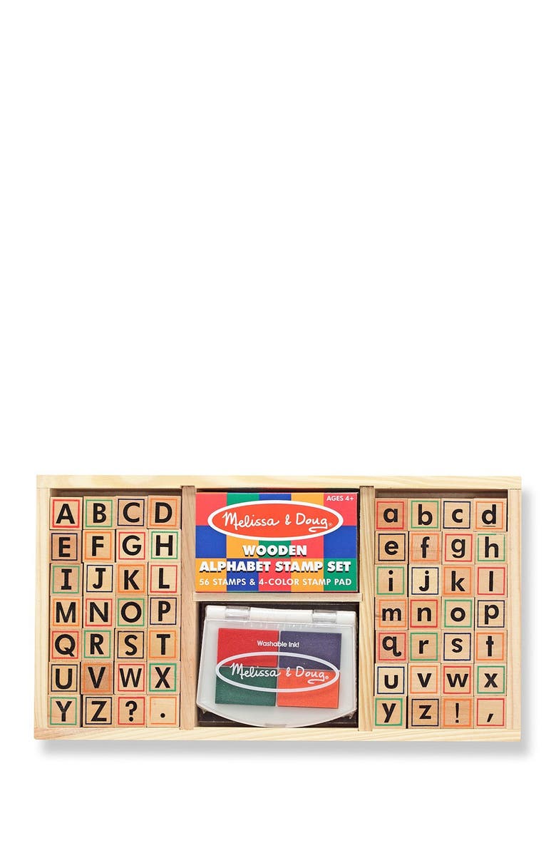 Melissa & Doug Alphabet Stamp Set, Main, color, Tan Multi