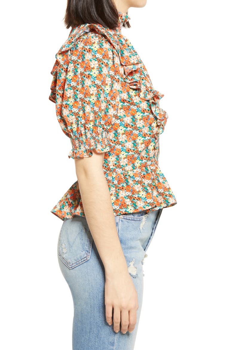 Floral Ruffle Top, Alternate, color, MULTI