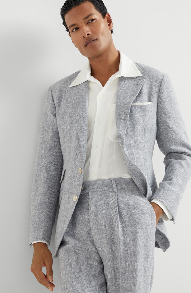 Brunello Cucinelli Diagonal twill unconstructed blazer, Alternate, color, 