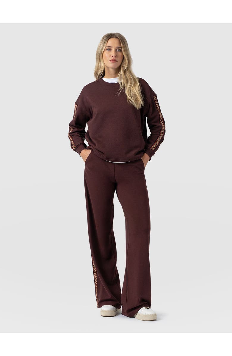Saint + Sofia Victory Straight Leg Pant, Main, color, Maroon Leopard