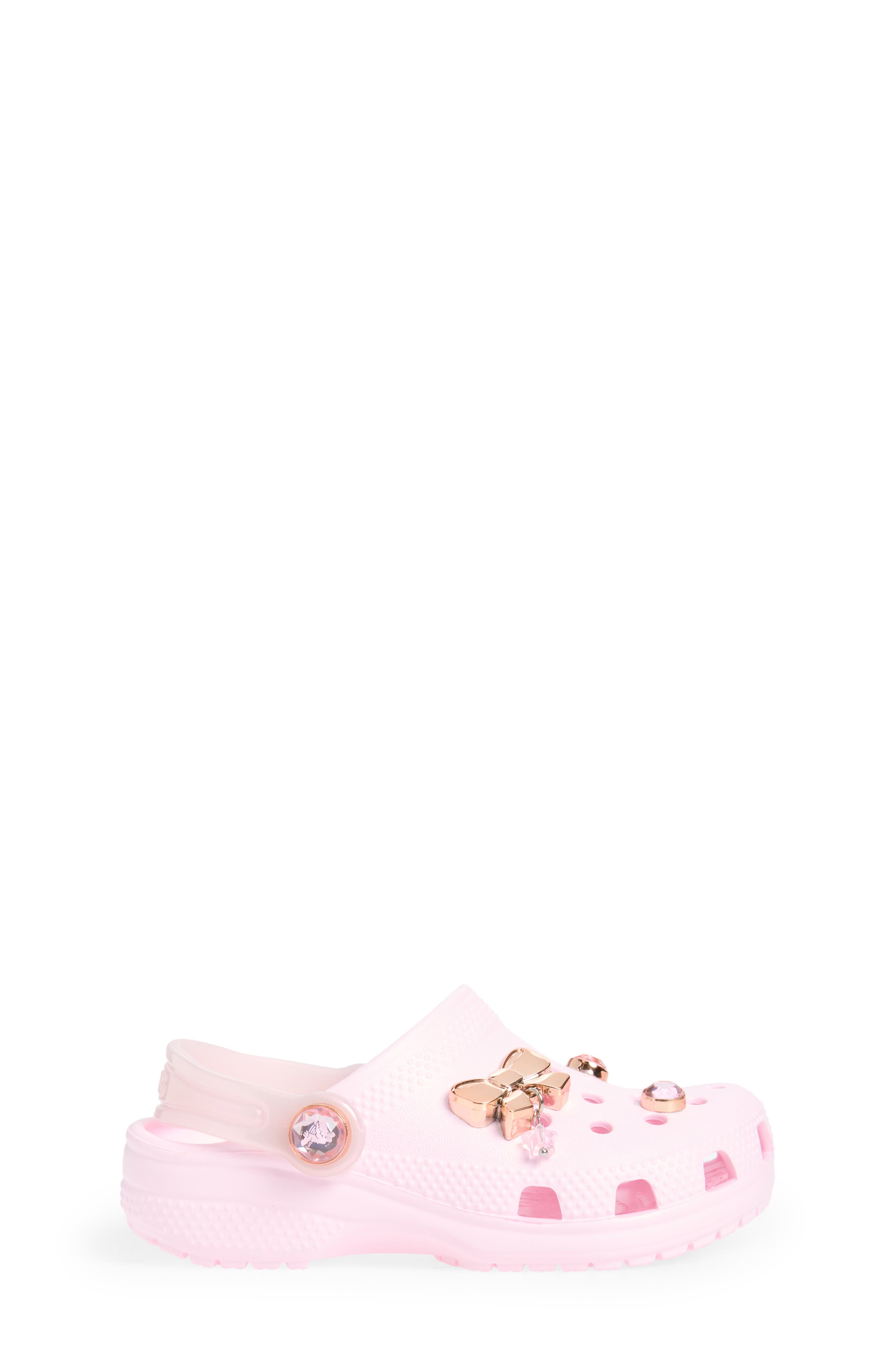Kids' Classic Bling Bow Clog, Alternate, color, PINK MILK