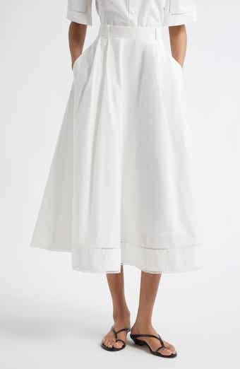 Róhe Ladder Stitch Inset Cotton Skirt