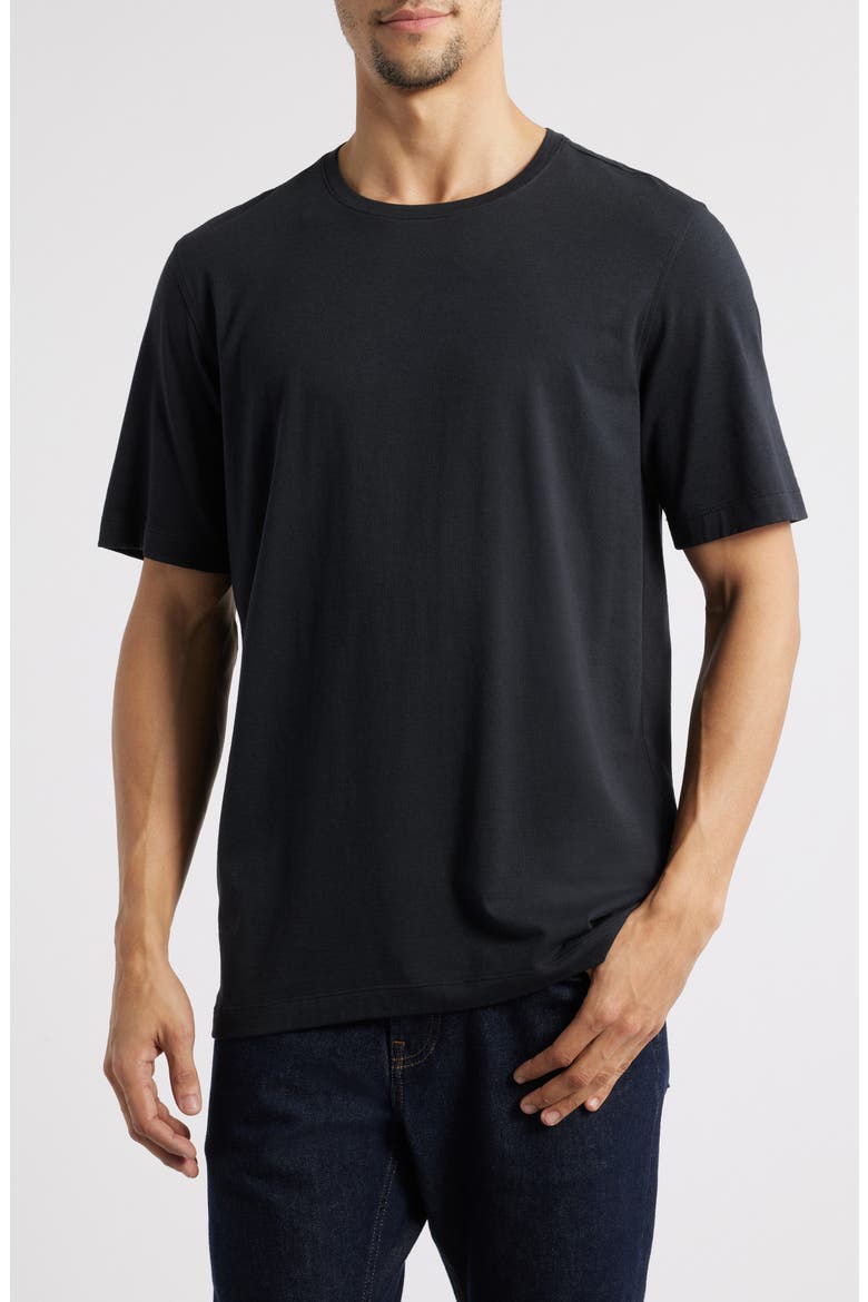 Essential Pima Cotton & Modal T-Shirt, Main, color, BLACK