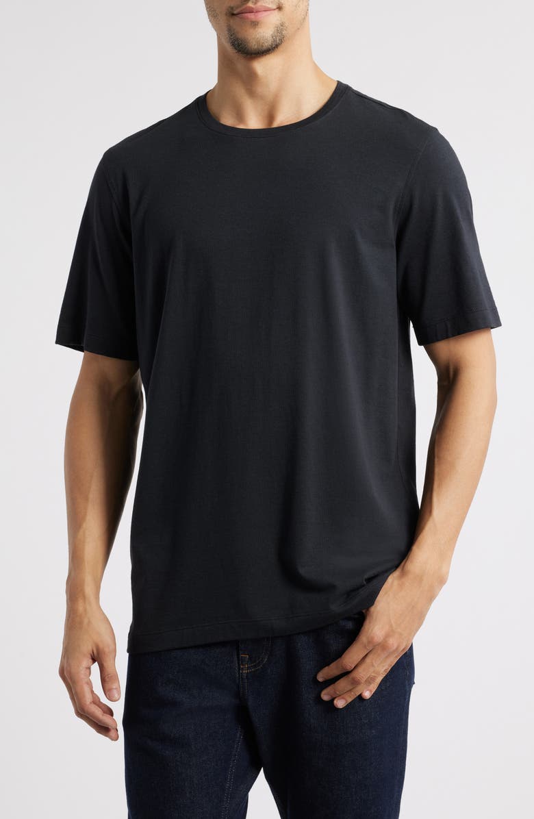 Johnston & Murphy Essential Pima Cotton & Modal T-Shirt, Main, color, Black
