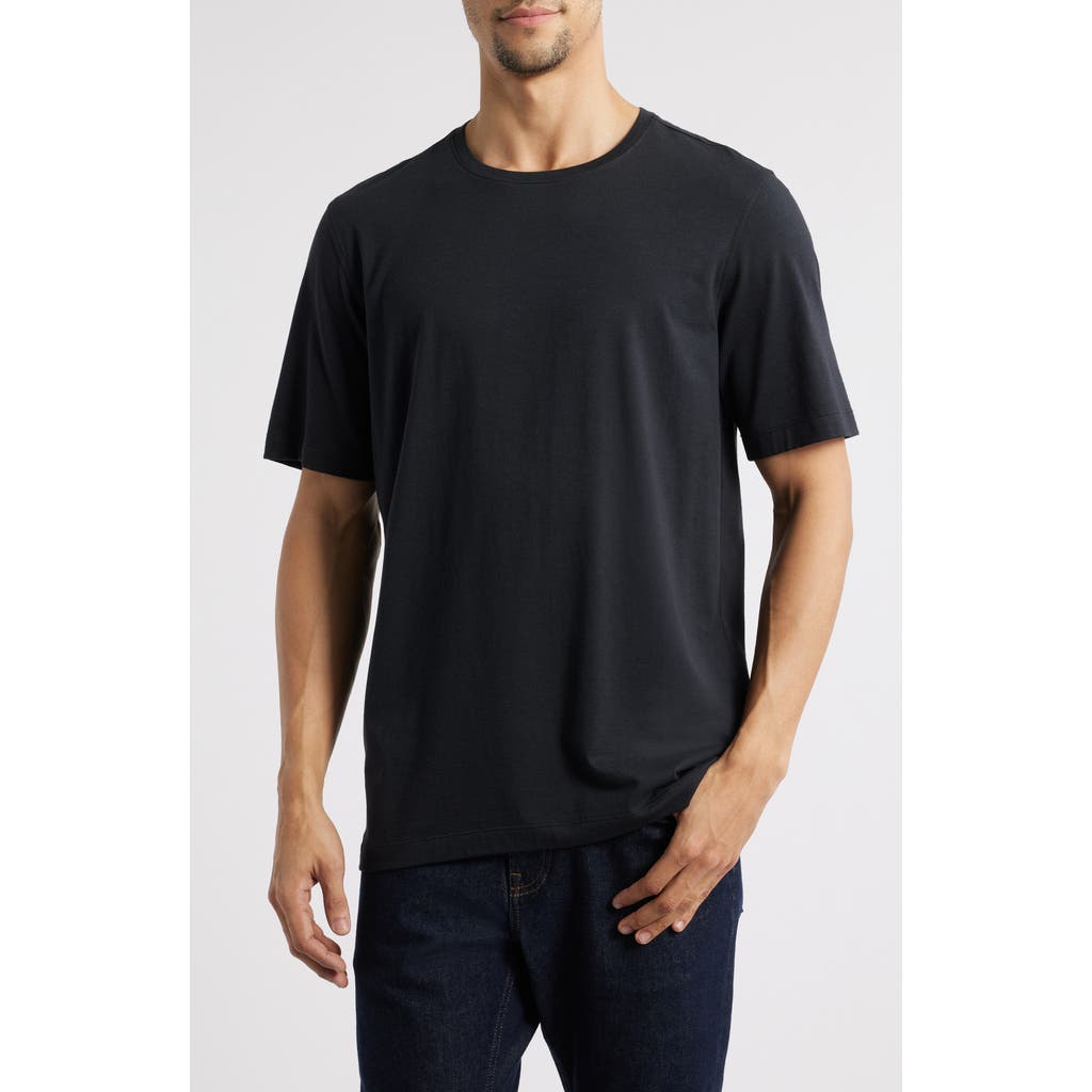 Johnston & Murphy Essential Pima Cotton & Modal T-shirt In Black