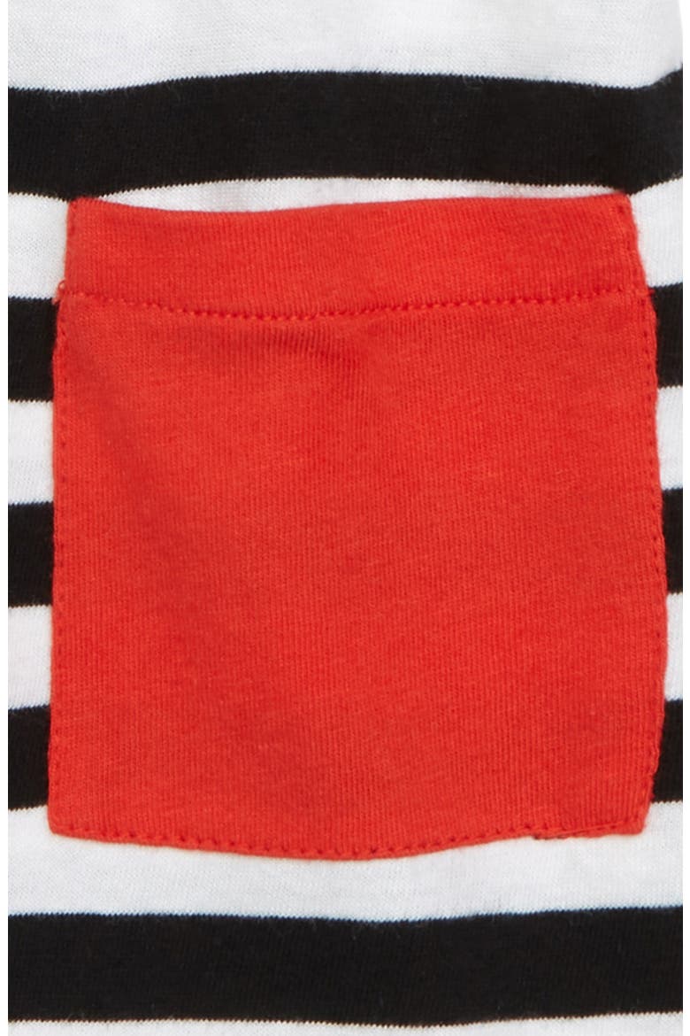 Pocket Romper, Alternate, color, WHITE- BLACK STRIPE