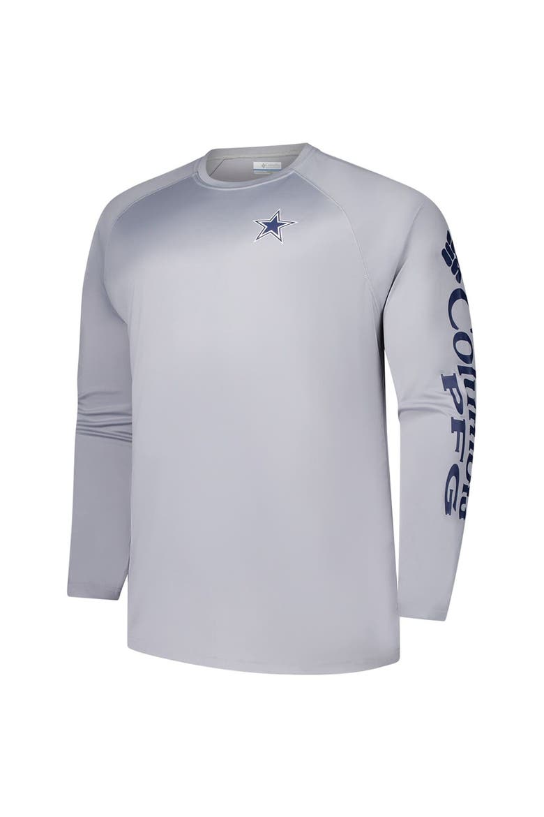 Men's Columbia Gray Dallas Cowboys Big & Tall Terminal Tackle™ Omni-Shade™ Raglan Long Sleeve T-Shirt, Alternate, color, Gray