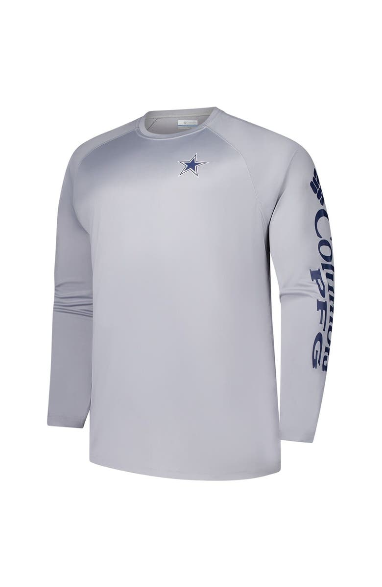 Columbia Men's Columbia Gray Dallas Cowboys Big & Tall Terminal Tackle<sup>™</sup> Omni-Shade<sup>™</sup> Raglan Long Sleeve T-Shirt, Alternate, color, Gray