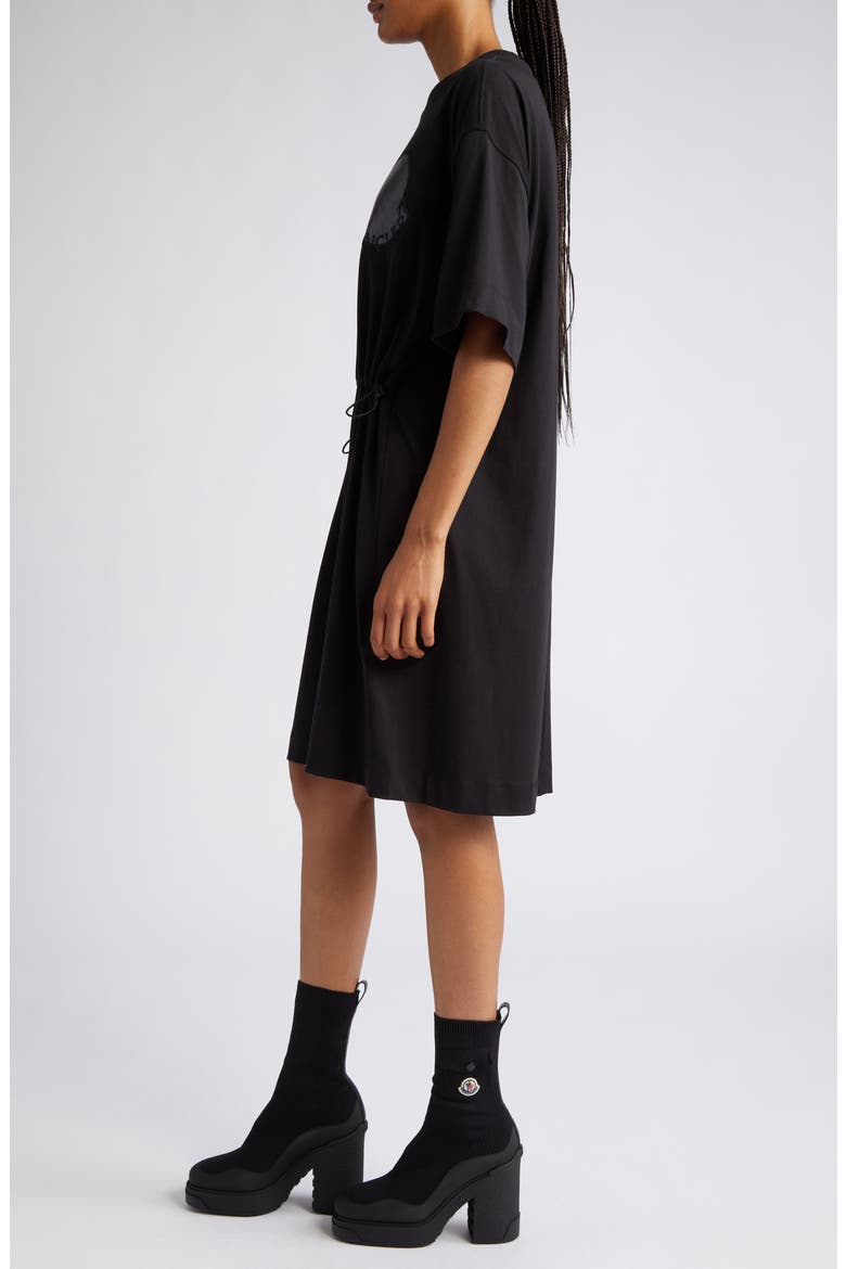 Toggle Waist Cotton T-Shirt Dress, Alternate, color, BLACK