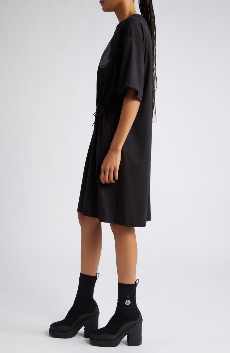 Moncler Toggle Waist Cotton T-Shirt Dress, Alternate, color, 
