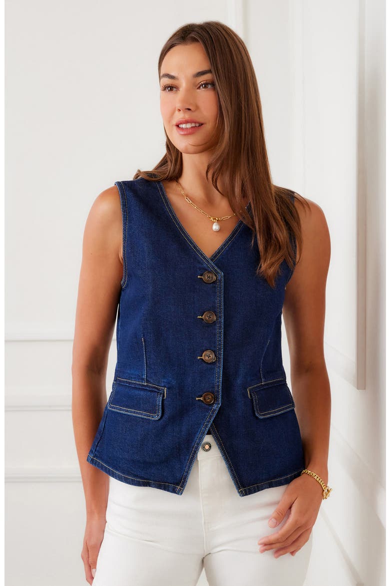 Denim Vest, Alternate, color, INDIGO