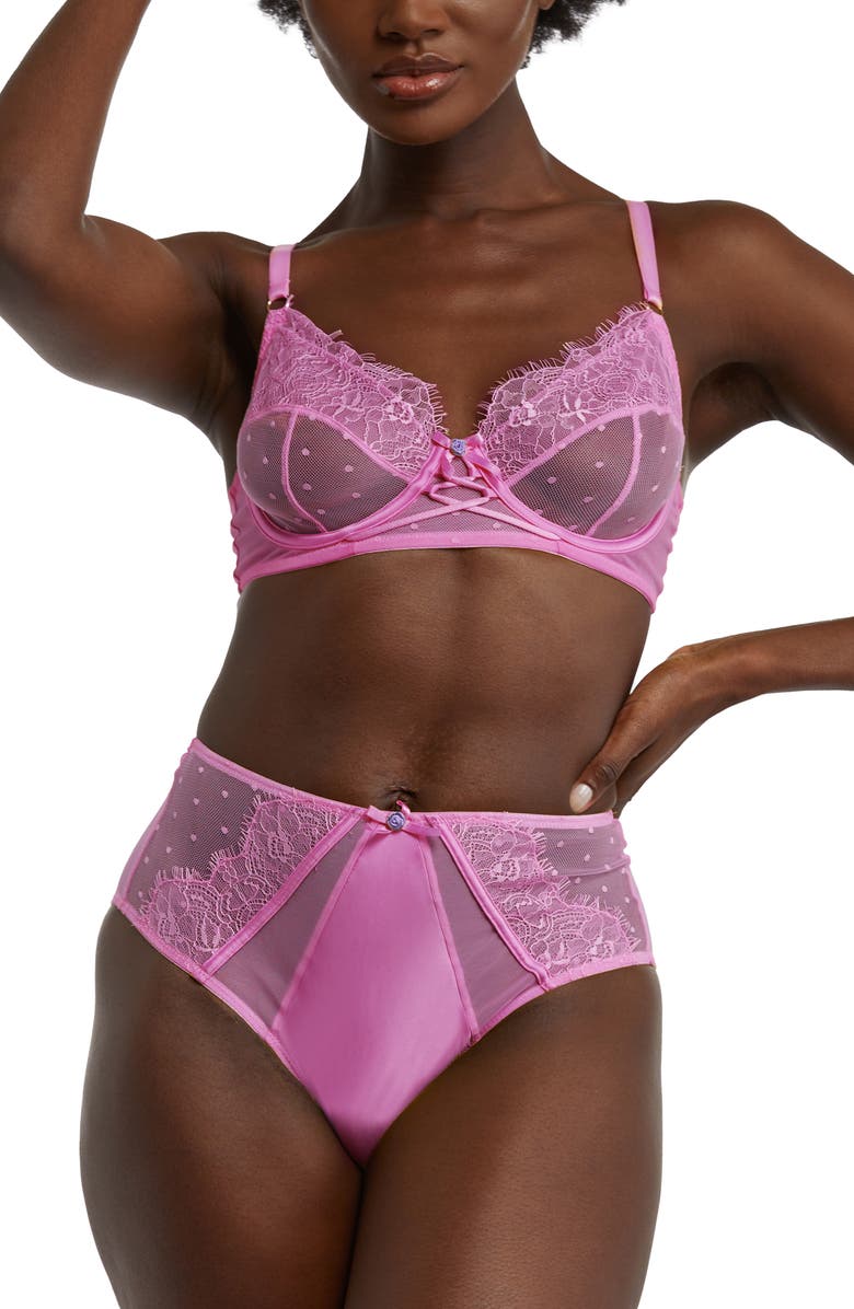 Playful Promises Ziggy Dot Unlined Underwire Bra, Alternate, color,