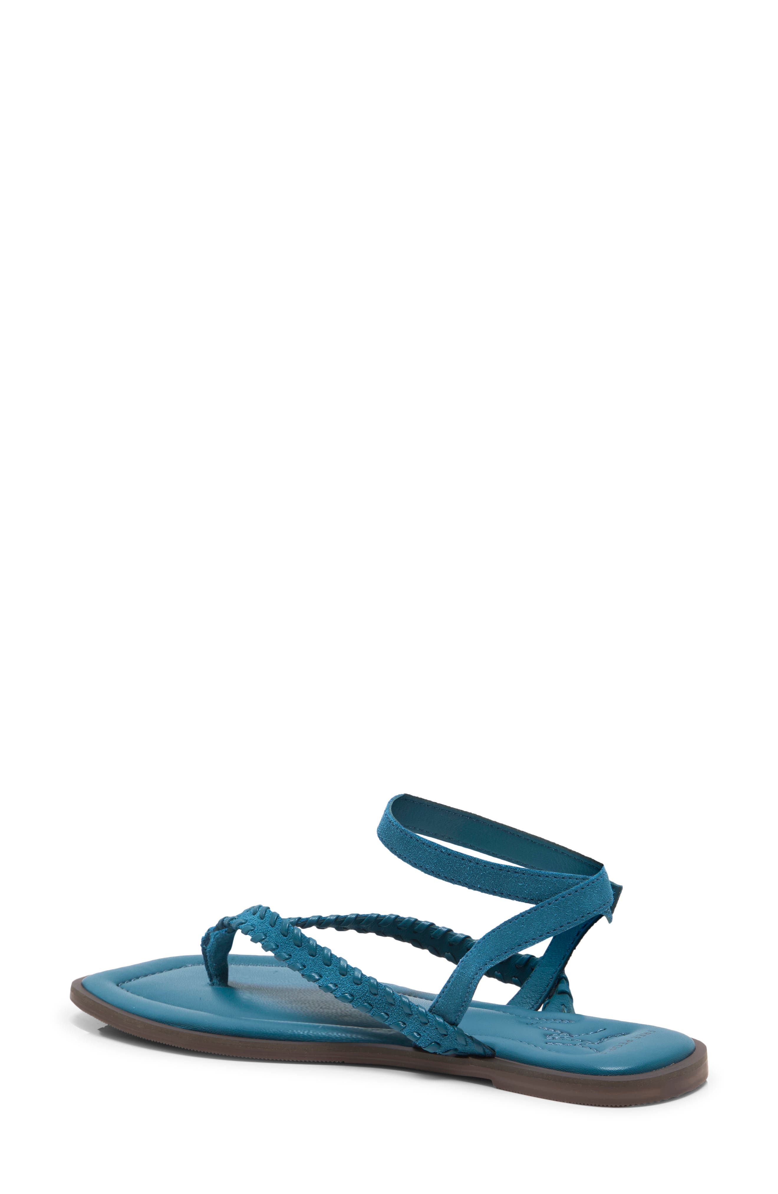 Waverly Whipstitch Ankle Strap Sandal, Alternate, color, EMERALD TIDE SUEDE