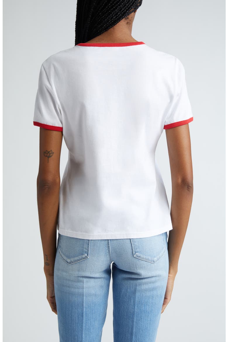 Tommie Supima® Cotton Ringer T-Shirt, Alternate, color, WHITERED