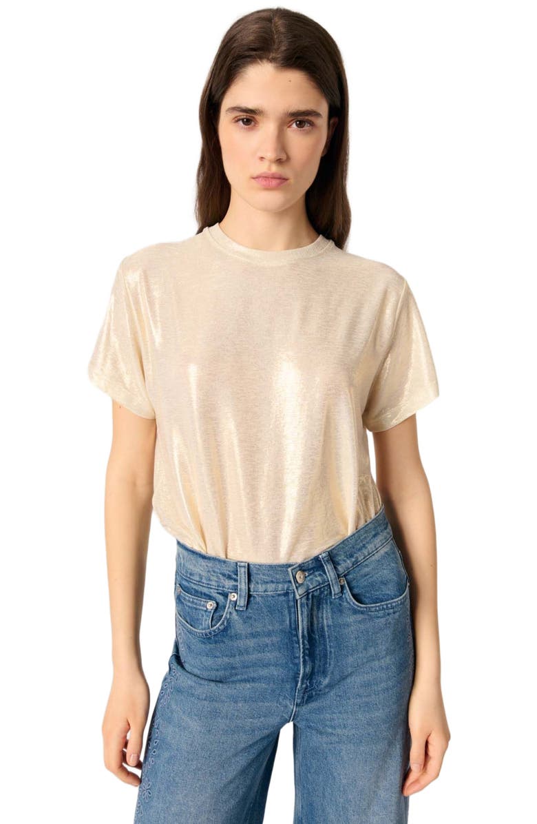 maje Metallic T-shirt, Main, color, 