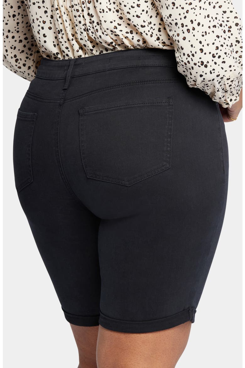 Briella Roll Cuff Denim Bermuda Shorts, Alternate, color, BLACK