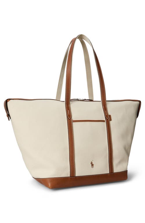 Polo Ralph Lauren Bellport Leather-trimmed Canvas Tote Bag