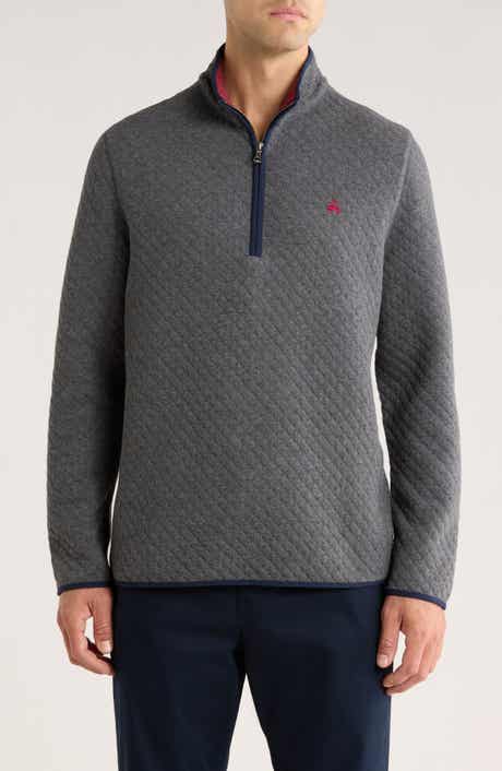Brooks Brothers Quilted Fleece Quarter Zip Pullover