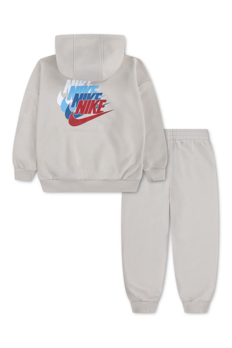 Kids' Graphic Fleece Pullover Hoodie & Pants Set, Alternate, color, LIGHT OREWOOD