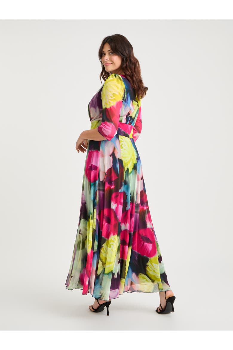 Verity Print Maxi Gown, Alternate, color, Pink Yellow Multi