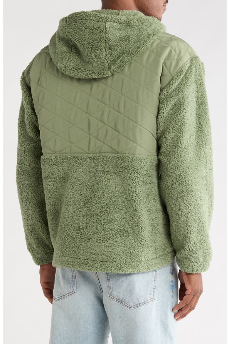 Cabin Fleece Quarter Zip Hoodie, Alternate, color, BARK MIST