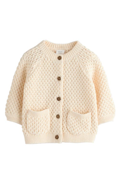 Next Rainbow Slogan Cardigan In Neutral