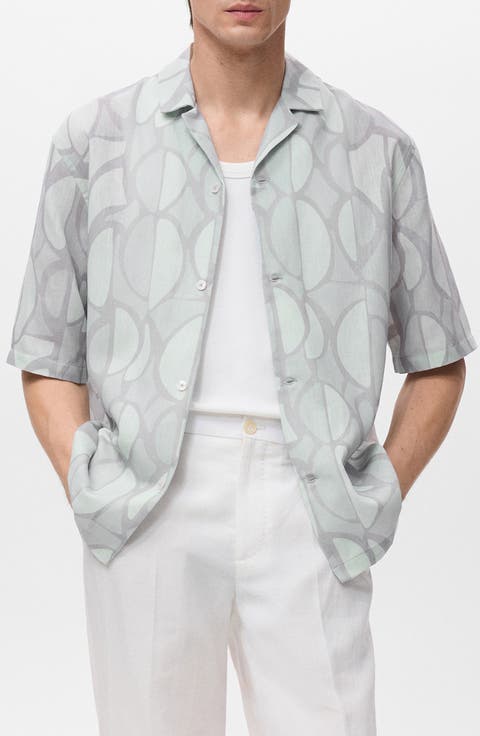 Geo Print Camp Shirt