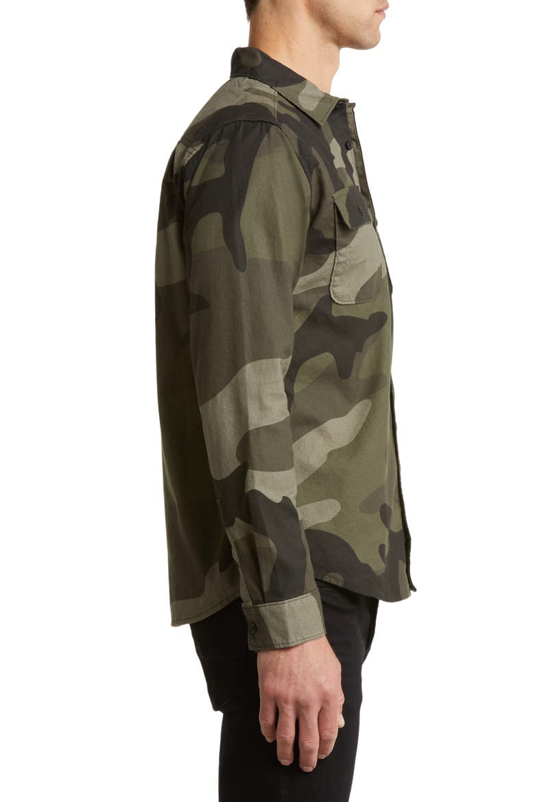 Panhandle Camo Cotton Flanne Button-Up Shirt, Alternate, color, CAMO