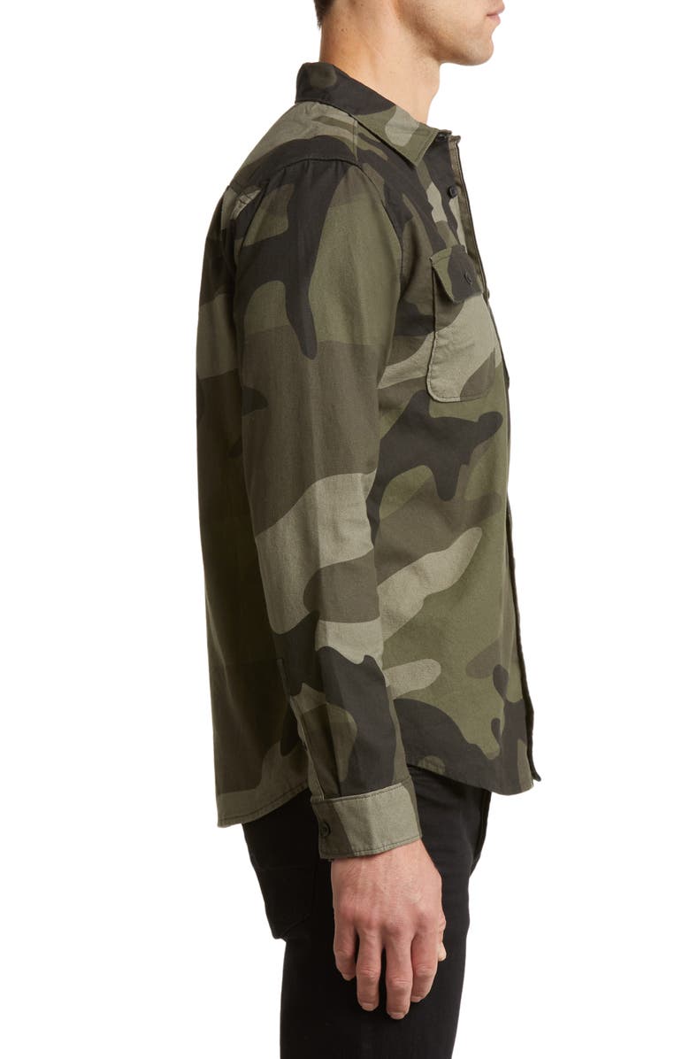 RVCA Panhandle Camo Cotton Flanne Button-Up Shirt, Alternate, color, 