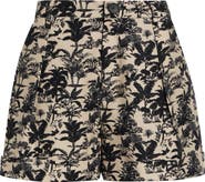 Toccin Nara Tropical Print Cuff Cotton Shorts