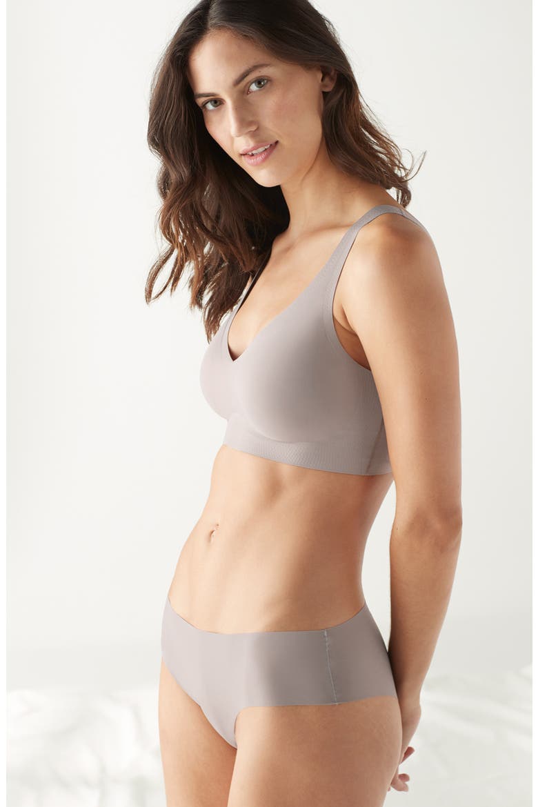 True Body Boost V-Neck Bra, Alternate, color, MINK