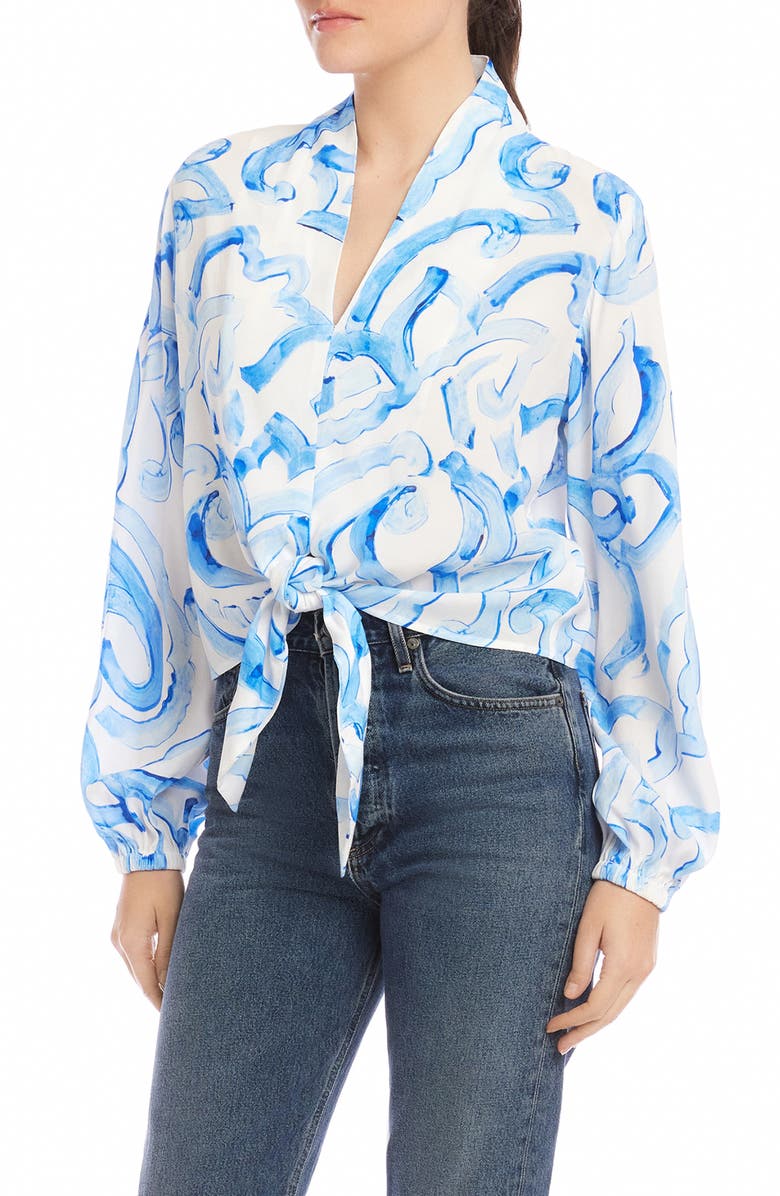 FIFTEEN TWENTY Scarlet Tie Front Top, Alternate, color, 