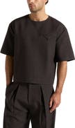 Manière De Voir Leon Boxy Cropped Hatched T-Shirt