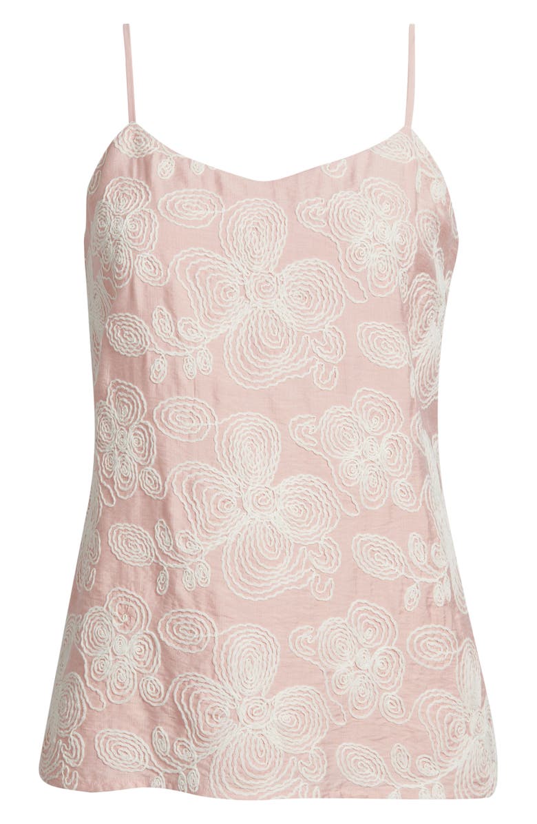Anne Klein Floral Embroidered Camisole, Alternate, color, Rose Water/ White Dove
