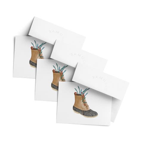 Winter/Holiday Greeting Card Pack Sets (3 ct) New England Boot