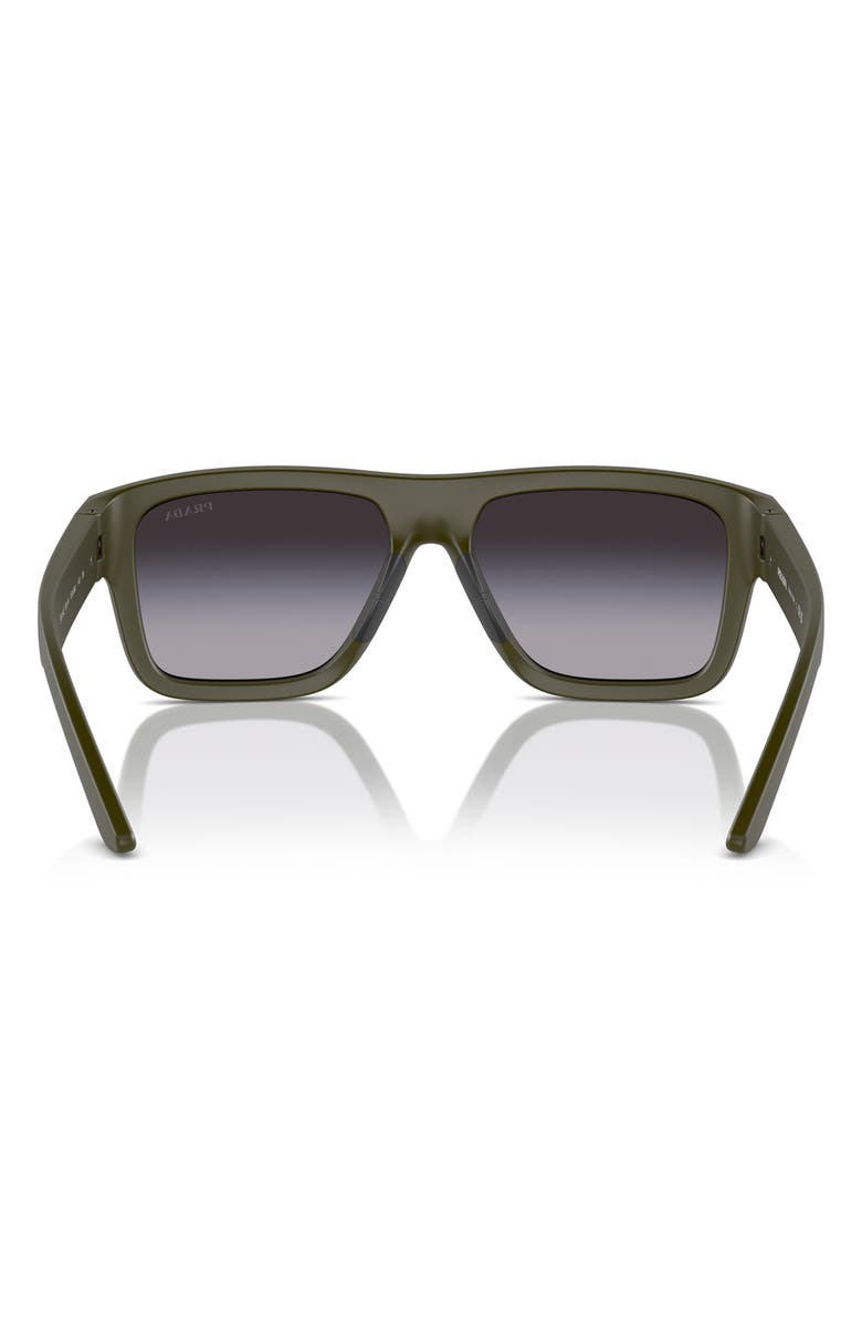 Prada Linea Rossa 56mm Square Sunglasses, Alternate, color, Grey Flash