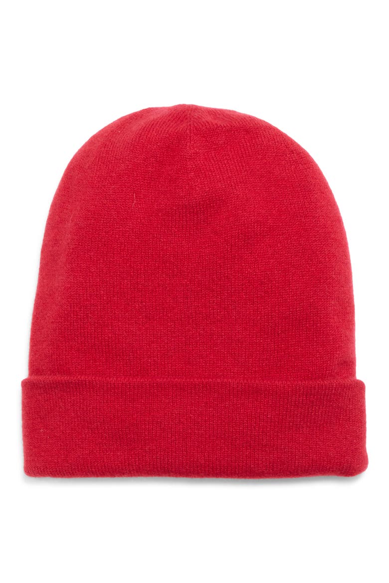 Braemar Cashmere Beanie, Main, color, SE5325 CLARET